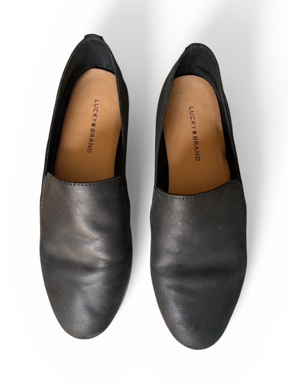 Lucky Brand Charsa 2 Black Leather Slip-On Loafers Size 7.5
